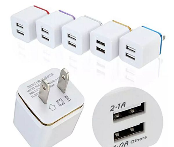 

5v 2.1+1a double usb ac travel us wall charger plug dual charger for samsung galaxy htc smart phone adapter