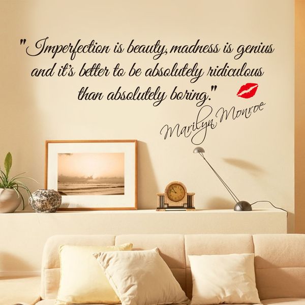 

2015 english letter impersonation is beauty living room background wall stickers uote removable wall decal stickers art home decor