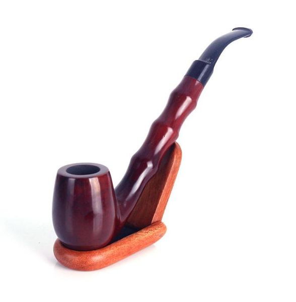 Heiße Mahagoni polierte handgemachte Bambuspfeife Vintage Hammer Rote Sandelholzstange Retro Tabakpfeife