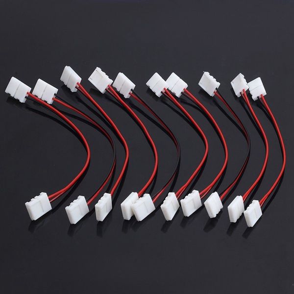 500pcs / lote, fio conector de tira de 10 mm 2pin para 5050,5630,5730 tira de cor única, fio de conector livre de solda