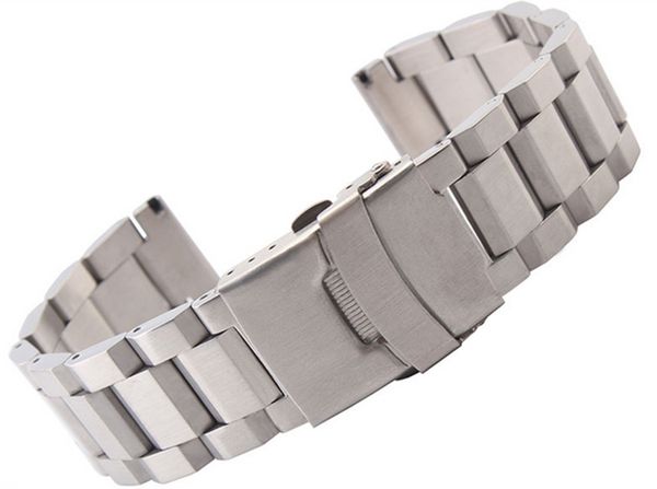 

wholesale-promotion black stainless steel watch band strap mens straps metal bracelet 18mm 20mm 22mm 24mm mens watchbands, Black;brown