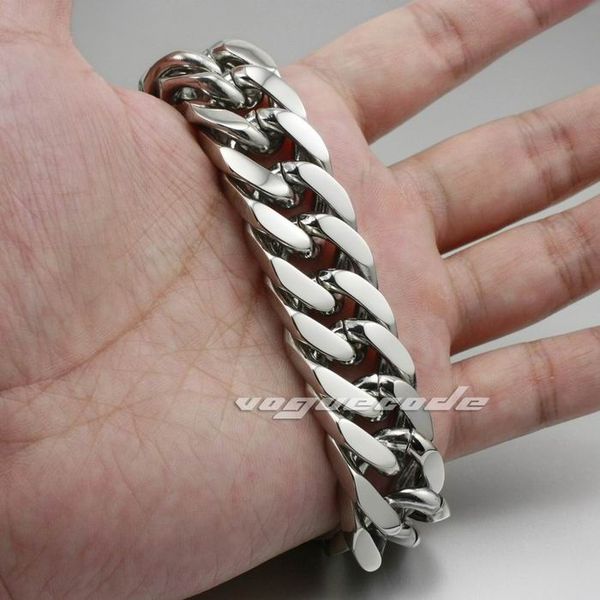 

10 length huge 316l stainless steel cuban chain mens bracelet 5r001, Black