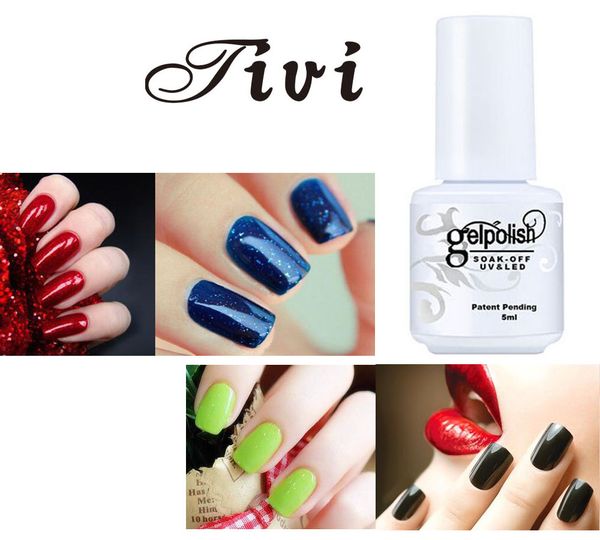 

wholesale-156 colors available 5ml nail art gelishgel uv&led nail gel long lasting soak off gel polish lacquer# tivi #gl156, Red;pink