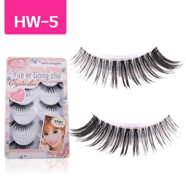 

5 pair natural long winged false eyelashes eye lashes eyelash hw5