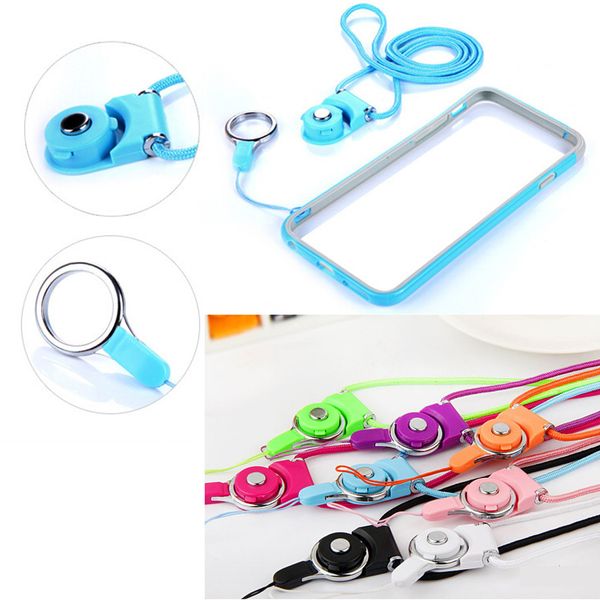 Cordão Sling Finger Ring Separável Destacável para Celular Pescoço Moda Universal Pendurado Corda para Celular Caso Iphone 6 Cartão Keychain