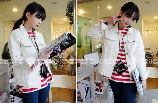 

wholesale-autumn winter woman denim jackets long sleeve white jeans coat indigo tom128, Black;brown