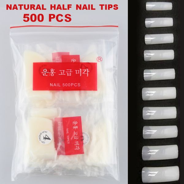 

wholesale-y&s 500pcs /lot 10 size clear /white /nature color full cover pre design artificial french art salon acrylic fake nail tips, Red;gold