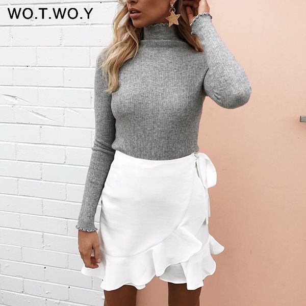 

wholesale- wotwoy long sleeve turtleneck bottoming sweaters women solid basic pullovers slim fit knitwear 2017 women sweater winter knitted, White;black