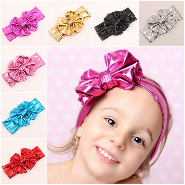 Carimbo quente de metal moda cor meninas jóias bebê grande arco headbands hairband infantis crianças cabelo acessórios últimas hairbands crianças