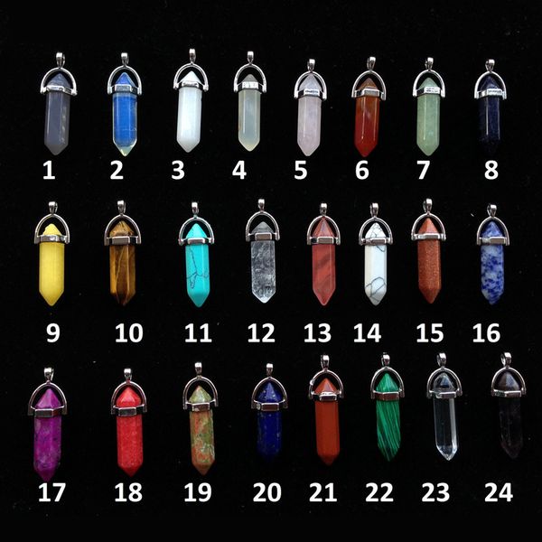 

Natural Jewelry Pendant High Quality Assorted Natural Stone Mixed Pillar Charms Chakra Pendants & Necklaces for Women Wholesale
