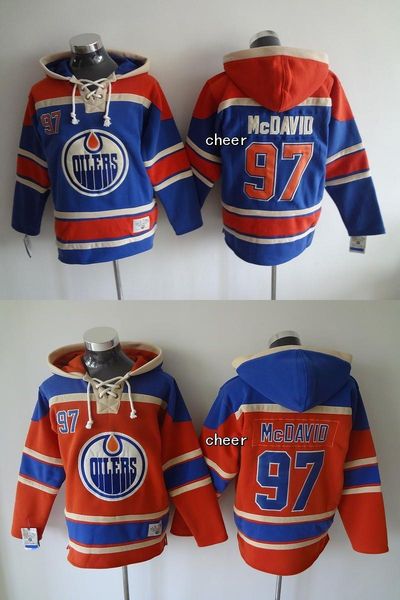 

2015 wholesale men's edmonton oilers #97 mcdavid blue /orange hooded jerseys hockey hoodies jerseys sweatshirts, ing, Black;red