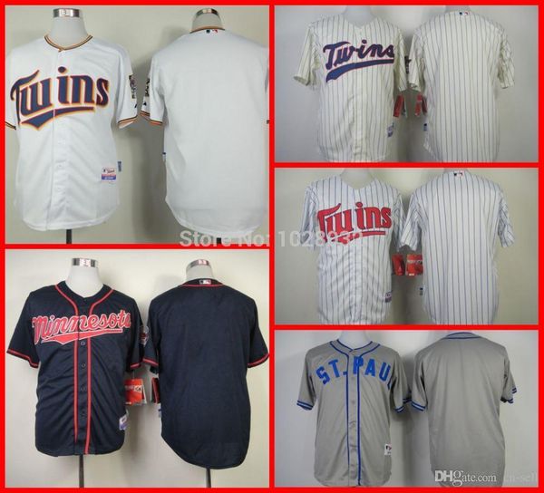

2015 new a+++ quality minnesota twins authentic jerseys blank cool base baseball jersey white/cream/gray 1948 turn back,s~3xl, Blue;black