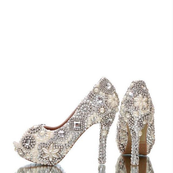 

gorgeous peep toe wedding party shoes bridal reception shoes lady party prom high heels custom made formal dress shoes, Black
