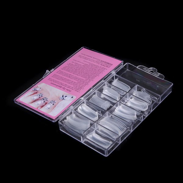 

wholesale-100pcs dual form nail system for uv gel acrylic nail art mold tips decoration false nail tips, Red;gold