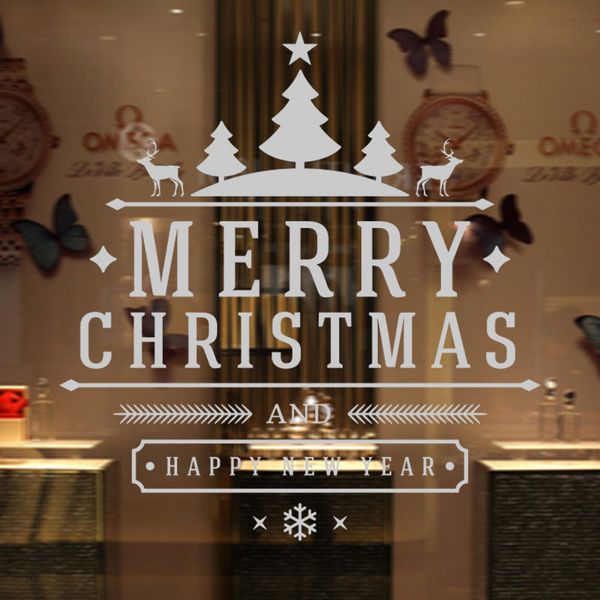 

merry christmas happy new year wall stickers removable art decals for glass window store living room ing