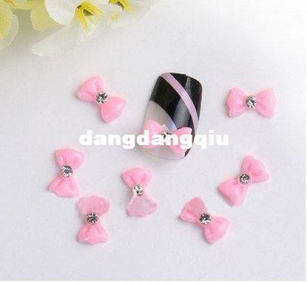 

wholesale-xmas wholesale/ nails supplier, 100 pcs 3d plastic new pink bowknot diy acrylic uv gel polish nails tool/ nail art, Silver;gold