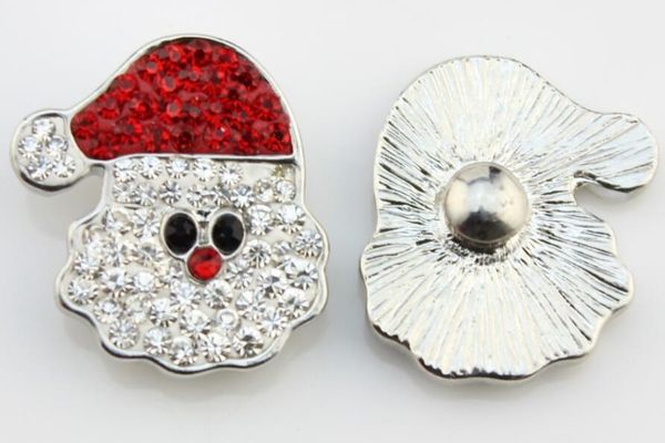 

new 20pcs 18 mm rhinestone snap button jewelry red hat christmas santa claus alloy bottom fit ginger snaps buttons necklace