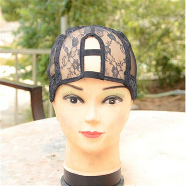 

маленький / средний / большой регулируемый ремешок средняя часть u часть парик кепка, Black;brown