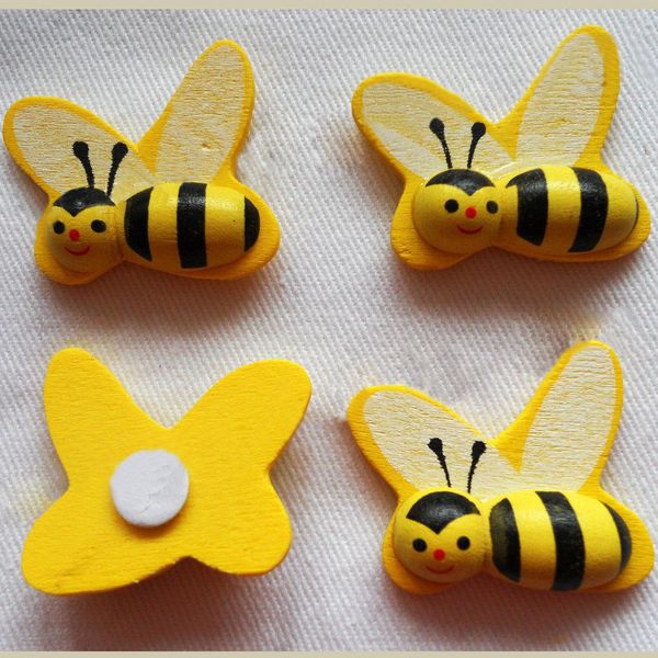 

50pcs/lot, 25x28mm,big wood honeybee sponge stickers,3d bumble bee sticker,easter decoration,fridge stickers,kids toys.oem