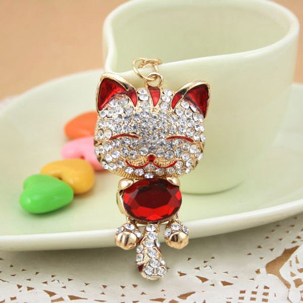 

fashion key ring holder,fortune cat keychain,purse/handbag charms, women gift real gold plated alloy keyring,ing, Slivery;golden