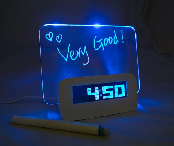 

message board blue light digital alarm clock with 4 usb port hub (usb) 0201009 c