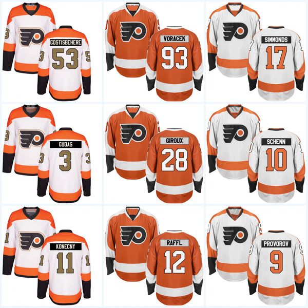 

Philadelphia Flyers 28 Claude Giroux 9 Ivan Provorov 11 Travis Konecny 17 Wayne Simmonds 53 Gostisbehere 93 Jakub Voracek Hockey Jerseys