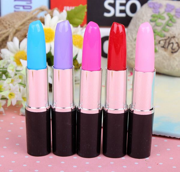 

creative stationery lovely stationery office supplies the true lipstick pen ball pen new year gift, Blue;orange