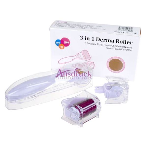 

3in1 180/600/1200 needles derma roller micro needle skin roller therapy dermaroller microneedle acne wrinkle remover skin care
