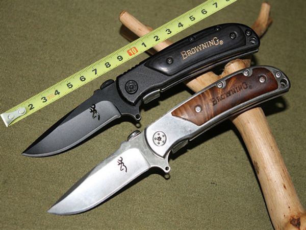 

Folding knife Small browning 338 Falcon 440 57HRC Blade Cool knife Steel Aluminum Eboney Handle gift knife 356L