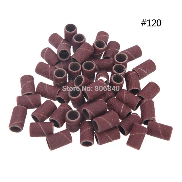 

wholesale-hiping 1000pcs/pack nail art sanding bands for manicure pedicure nail drill machine sandpaper grit #120 nail tools