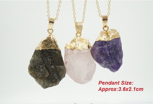 

wholesale-fashion special natural stone women jewelry pink crystal gem stone necklace druzy drusy geode agate opal pendant necklaces, Silver