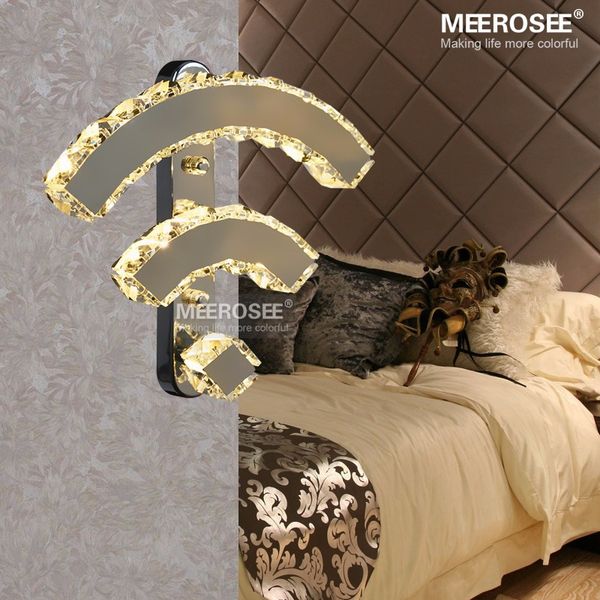 

modern crystal wall lamp chrome mirror finish stainless steel led wall light interior decoration wifi wall sconces md81317