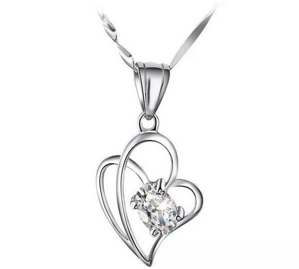 

new high-grade austria crystal love to love diamond 30% 925 sterling silver pendant necklace for wedding dress sets ing