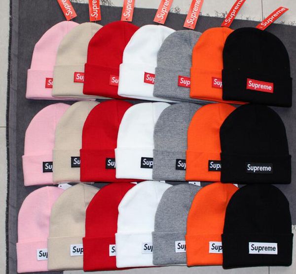 

Высокое качество supereme BOX LOGO мужчины женщины шапочки supre весна осень зима шапки чер