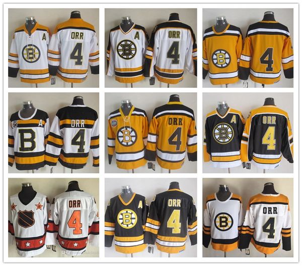 

vintage boston bruins 4 bobby orr 8 cam neely 77 ray bourque 24 terry o'reilly white black 75th ccm ice hockey jerseys, Black;red