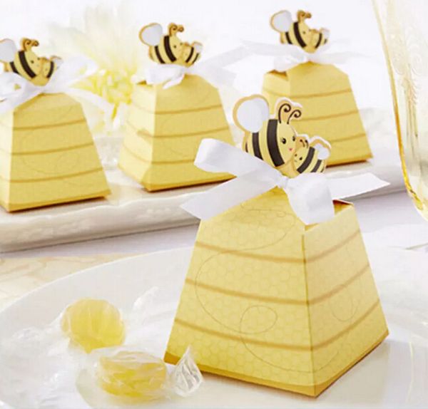 100 Stück goldfarbene süße Biene-Süßigkeitsschachteln für Hochzeit, Party, Babyparty, Geschenk