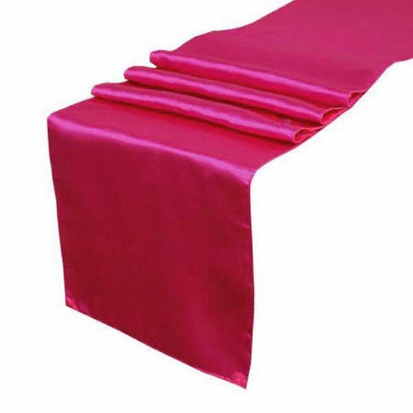 Hot Pink Fuschia Satin Table Runner Wedding Cloth Runners Silk Organza Holiday Favor Party Decor Run Dining Table Runners And Placemats Discount Table
