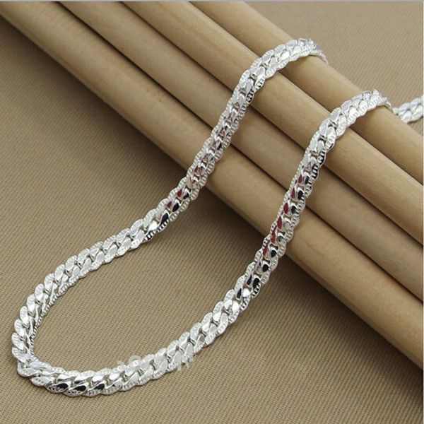 Wholesale-Fashion High quality  new womens mens male female 925 Sterling silver Necklace Necklaces Pendant chain Link Pendants KX130