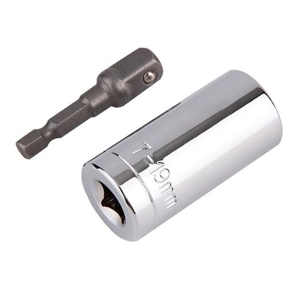 

2pcs=1set universal socket set multi-function ratchet 7-19mm power drill adapter repair kit screwdriver wrench adapter hand tools