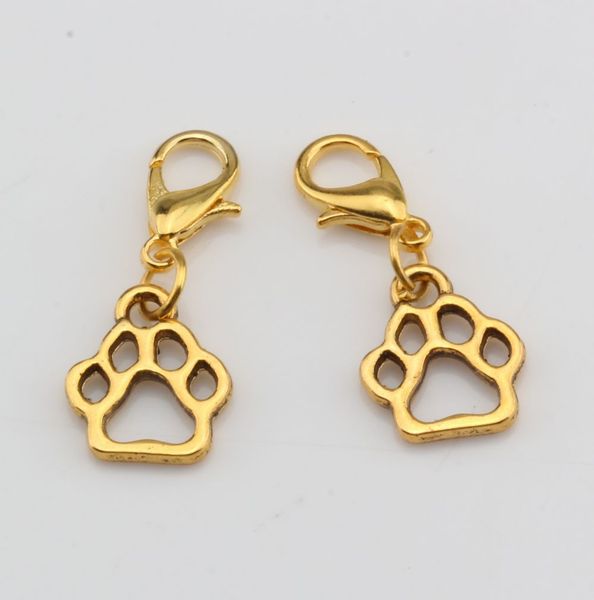 

Жарко ! 150pcs АНТИК Hollow Paw печати Шарм мотаться из бисера с застежкой омар шарма брас