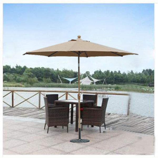 2018 Outdoor Solar Round Umbrella Hot Waterproof Cover Outdoor Solar Round Umbrella Hot Waterproof Cover Polyester Patio Parasols Vintage Fabric Backyard Sunshade Garden