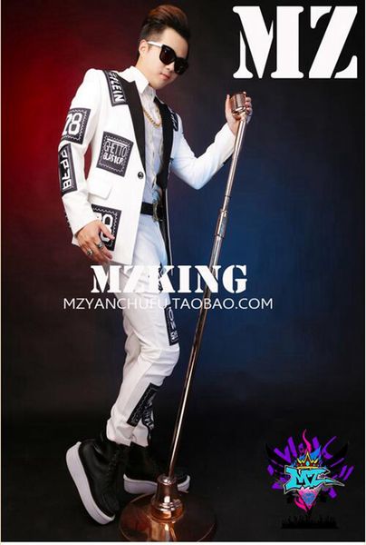 

мужской певец модного ночного клуба европы и взлетно-посадочной полосы выглядит шерстяная мельница шерсть buiter белый костюм костюм костюмы, Black;red