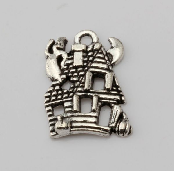 

300pcs fashion antique silver zinc alloy *cute haunted house ghost* charms pendant 14*20mm diy jewelry, Bronze;silver
