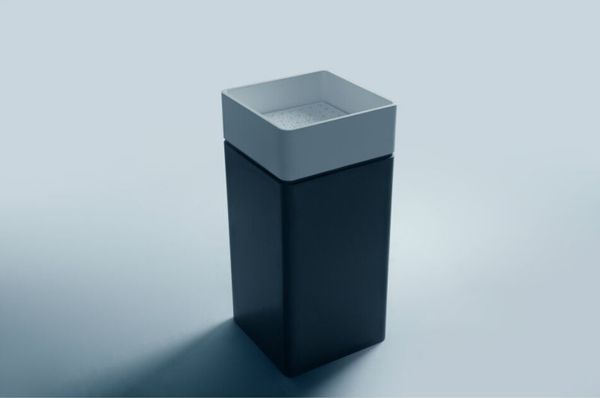 

400x400x920mm tanding solid surface stone sink bathroom washbasin cloakroom square pedestal vessel basin rs3874