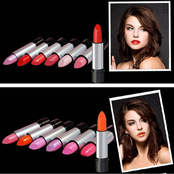 Wholesale-12PCS/Lot Wholesale Top Quality Lady Women Sexy Charming Cosmetic  Moisture Beautiful Red Lipsticks Long Lasting