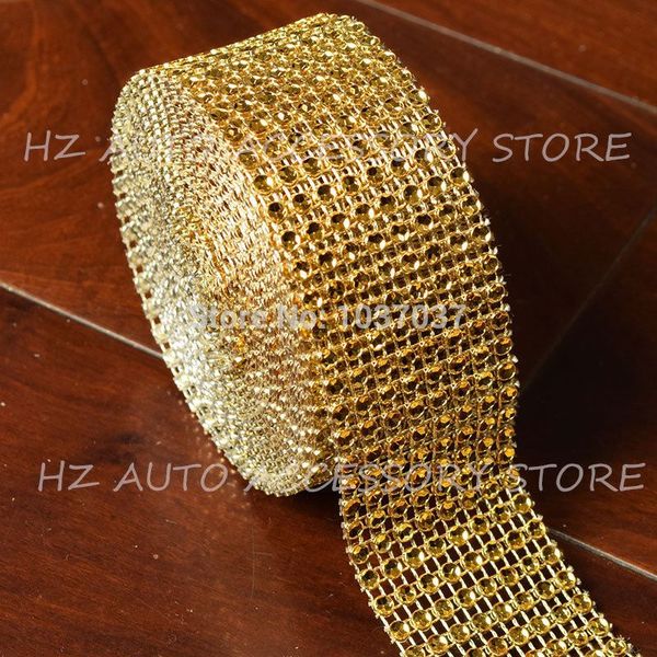 

1.5"x10 yards gold and 9 other colors diamond mesh wrap roll sparkle rhinestone crystal ribbon wedding centerpieces