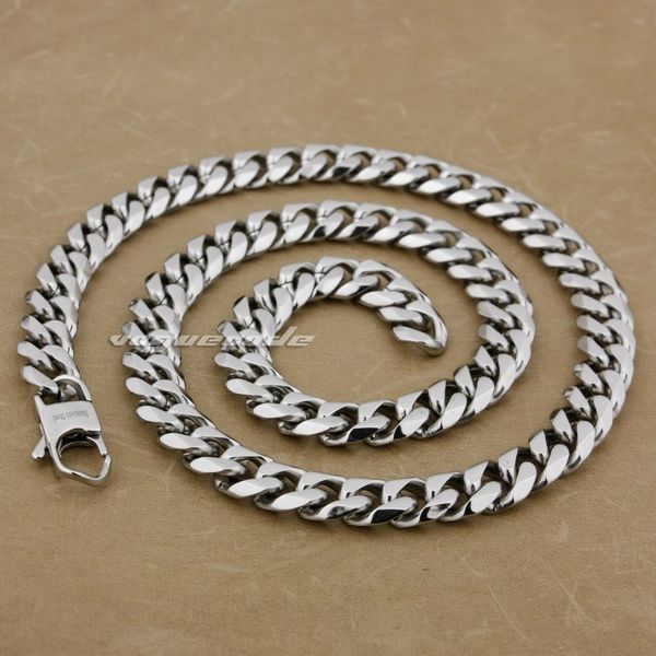 

18" ~ 36" 316l stainless steel mens necklace cuban curb chain 5m004n, Silver