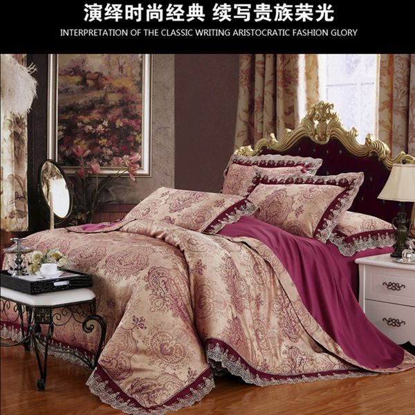 2015 The Rose Color High Grade Jacquard Bedding Sets Four European