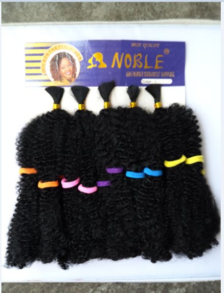Premium Noble Kinky Bulk Hair 30cm Color1 350 5bundles In One