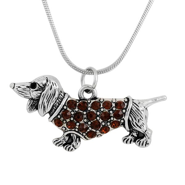 19mm Silver Yellow Plated Basset Hound Dog Charm